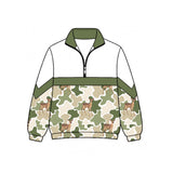 Long sleeves deer camo kids boys hunting zipper pullover