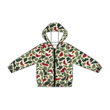 Long sleeves camo santa kids boys Christmas hooded jacket