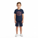Short sleeves navy A U kids boys team shirt