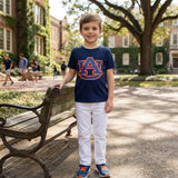 Short sleeves navy A U kids boys team shirt
