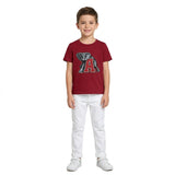 Short sleeves elephant A kids boys team shirt