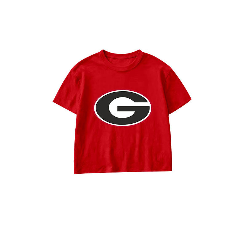 Short sleeves red G kids boys team shirt
