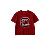 Short sleeves maroon kids boys summer team shirt
