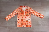 Plaid pumpkin leaves kids boys zipper fall pullover