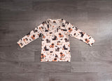 Pumpkin dogs kids boys zipper Halloween pullover