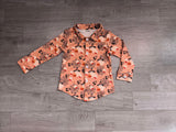 Pumpkin ghost boy Halloween button down shirt