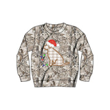 Camo dog Christmas lighting kids boys shirt