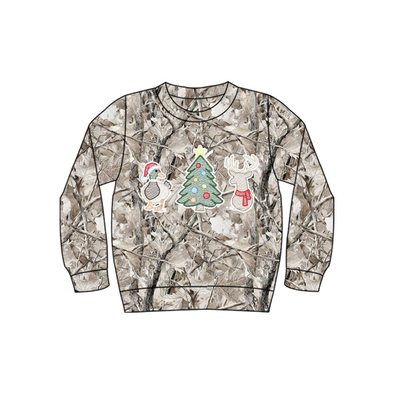 Duck Christmas tree deer camo kids boys shirt
