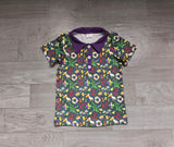 Crocodile pelican kids boys Mardi Gras polo shirt