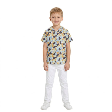 Short sleeves camo rabbit kids boys Easter hoodie