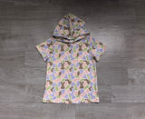 Short sleeves camo olive rabbit kids boys Easter hoodie