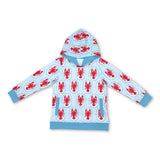 Light blue long sleeves crawfish kids boys hoodie