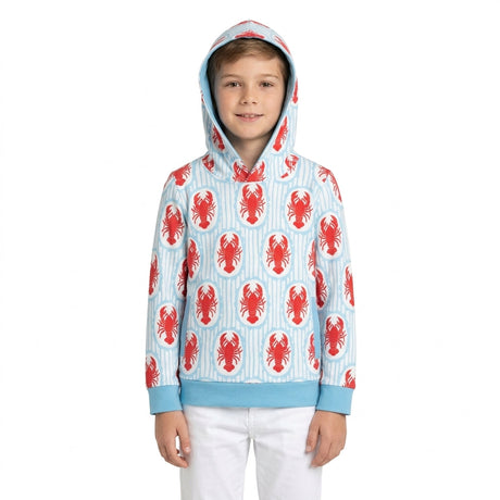 Light blue long sleeves crawfish kids boys hoodie