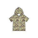 Short sleeves camo wholesale toddler boys hoodie