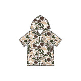 Short sleeves hunting camo wholesale kids boys hoodie