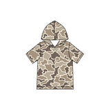 Short sleeves light camo wholesale kids boys hoodie
