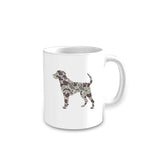 White camo hunting dog mug