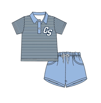 Deadline May 6 C S stripe polo shirt shorts boys team clothes