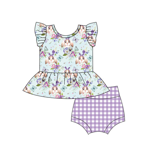 Bunny butterfly peplum lavender bummies baby easter clothes