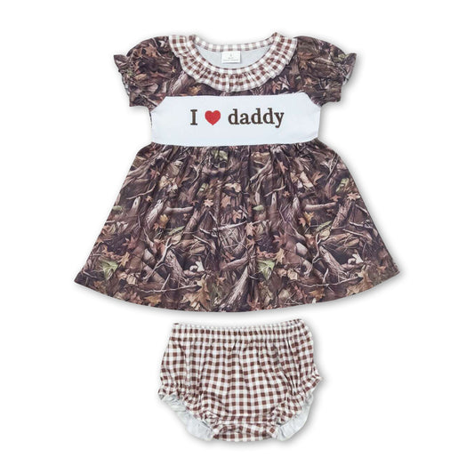 I love daddy camo tunic plaid bummies baby girls clothes