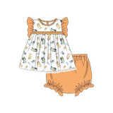 Flutter sleeves yellow dog tunic bummies girls set