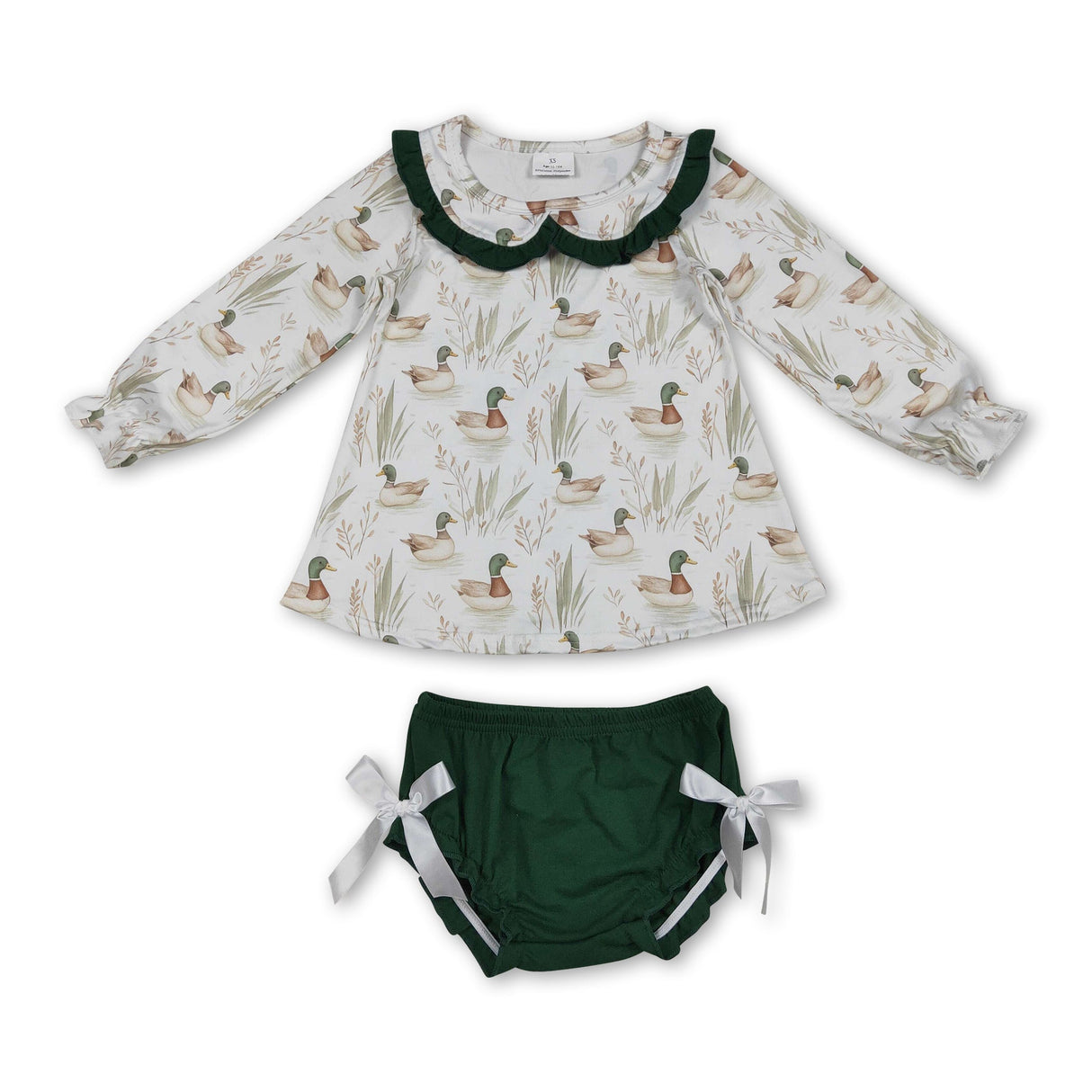 Long sleeves duck tunic bummies girls clothes set