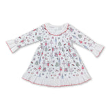 Long sleeves ballet Christmas tree kids girls nightgown