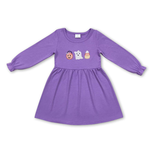 Lavender basket ghost candy corn girls Halloween dress