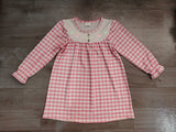 Pink plaid ballet king kids girls Christmas dresses