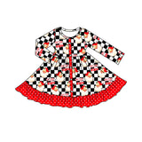 Plaid santa baby girls Christmas dresses