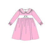 Pink long sleeves cake pops polka dots baby girls dress