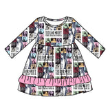 Pink ruffle patchwork singer girls dresses