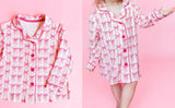 Pink bow button down nightgown girls dresses