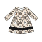 Ghost leopard pumpkin kids girls Halloween dresses