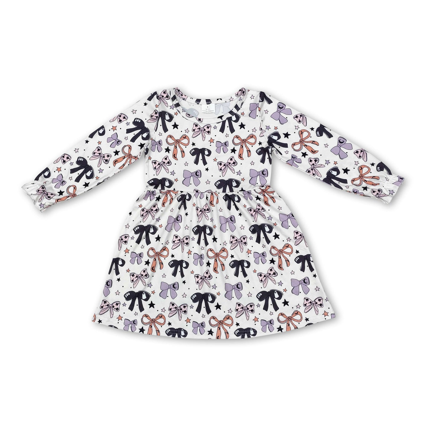 Long sleeves bow kids girls Halloween dresses