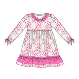Pink floral ruffle ghost kids girls Halloween dresses