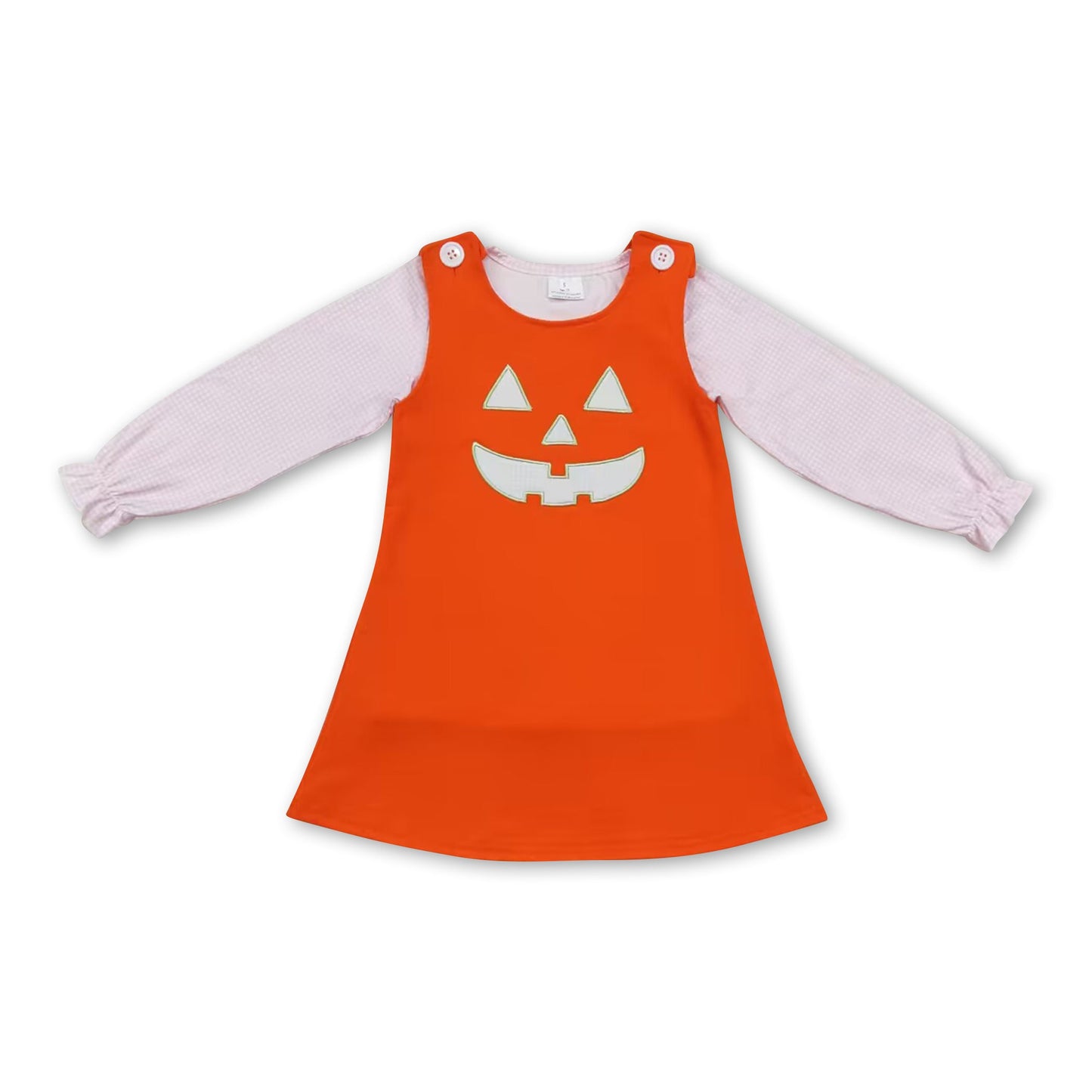 Pink plaid shirt orange sleeveless dress girls Halloween set