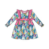 Long sleeves seaweed ghost kids girls Halloween dress