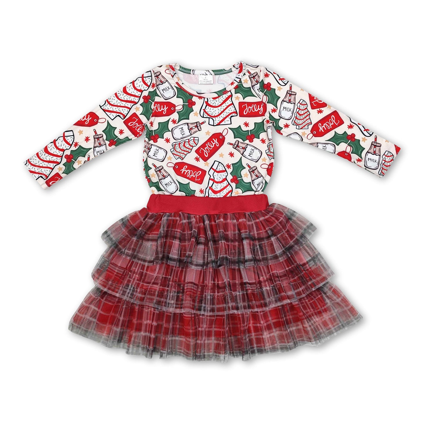 Christmas tree cakes top tulle skirt girls clothing set