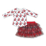 Christmas singer top tulle skirt girls clothing set