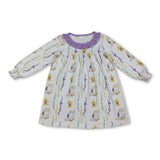 Purple polka dots ruffle baby girls mardi gras dresses