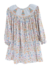 Long sleeves Christmas tree ornaments girls dress