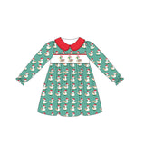 Long sleeves Christmas duck kids girls dresses