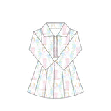 Long sleeves pink boots bow floral kids girls athletic dress