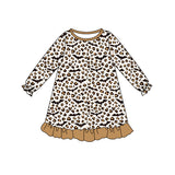 Leopard bat ruffle kids girls Halloween dresses