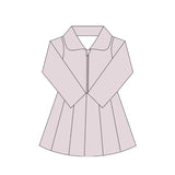 Long sleeves pink zipper kids girls athletic polo dress