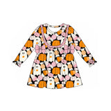 Long sleeves ghost candy corn kids girls Halloween dresses