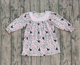 Happy New Year long sleeves pink stars kids girls dresses