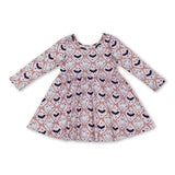 Long sleeves ghost bow girls Halloween dresses
