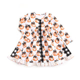 Plaid bow pumpkin pockets ruffle girls fall dresses